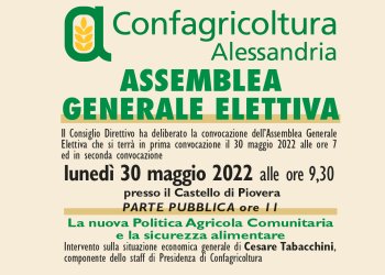 Il 30 maggio a Piovera lAssemblea elettiva di Confagricoltura Alessandria