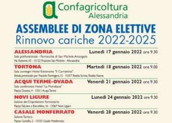 Gennaio 2022: Assemblee Zonali Elettive  per gli associati di Confagricoltura Alessandria