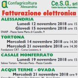 Confagricoltura Alessandria: riunioni zonali sulla fatturazione elettronica